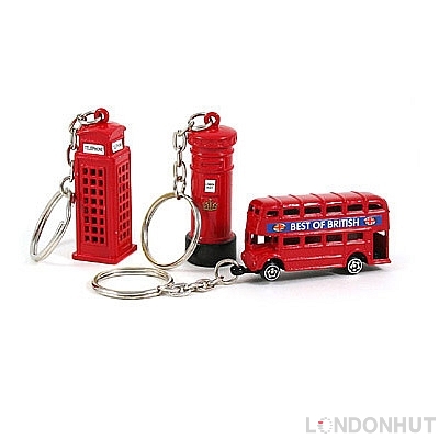 3 Die Cast Metal London Keyrings