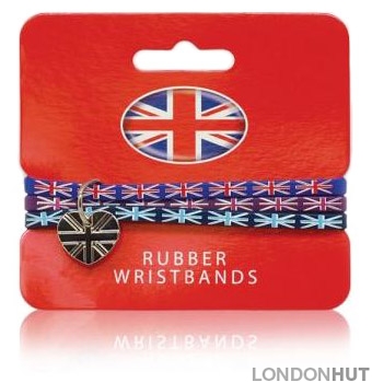 Three British Souvenir Silicone Wristbands