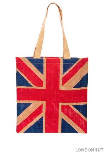 UK Souvenir Union Jack Flag Jute Bag