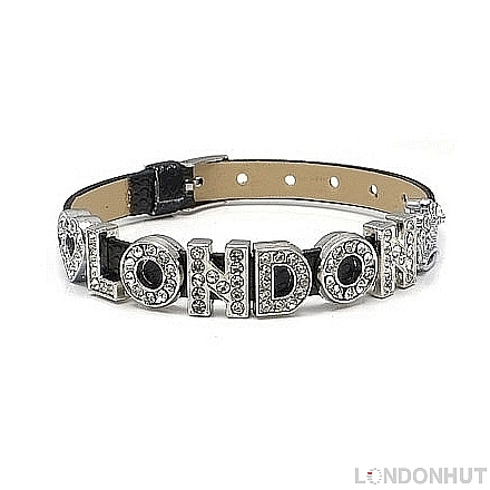 black london souvenir diamante letters wristband