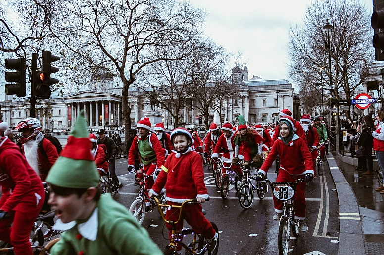 christmas bike riding for a childrens charity