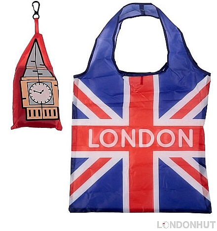 folding union jack big ben shopping bag