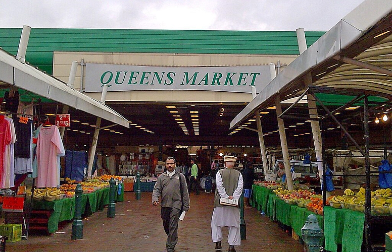 fruit stands at queens market