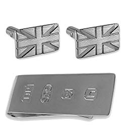 Union Jack cufflinks James Bond Money Clip Box Set