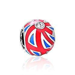 Sterling Silver Union Jack Bead